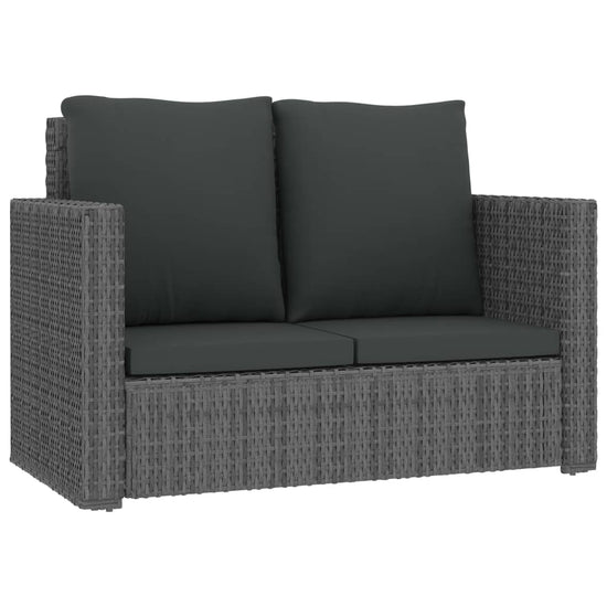 2-delige Loungeset met kussens poly rattan grijs MeubelReus