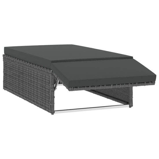 2-delige Loungeset met kussens poly rattan grijs MeubelReus