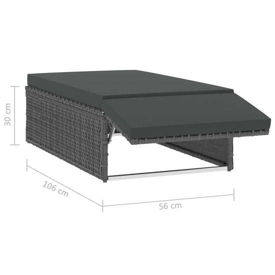 2-delige Loungeset met kussens poly rattan grijs MeubelReus