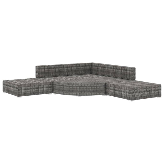6-delige Loungeset met kussens poly rattan grijs MeubelReus