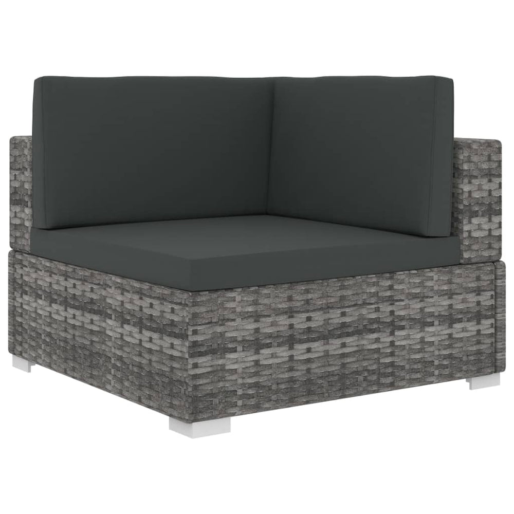 6-delige Loungeset met kussens poly rattan grijs MeubelReus