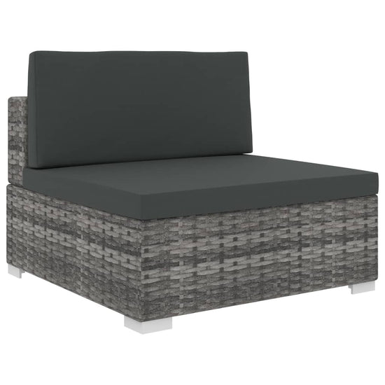 6-delige Loungeset met kussens poly rattan grijs MeubelReus