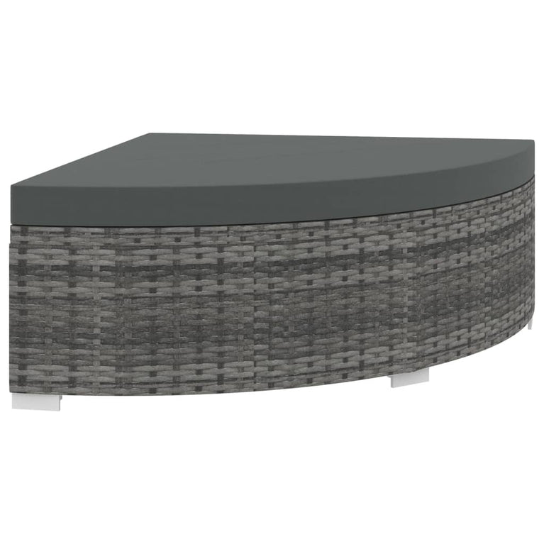 6-delige Loungeset met kussens poly rattan grijs MeubelReus