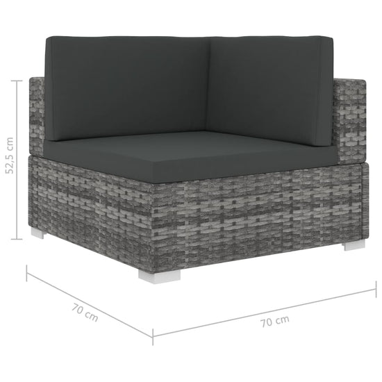 6-delige Loungeset met kussens poly rattan grijs MeubelReus