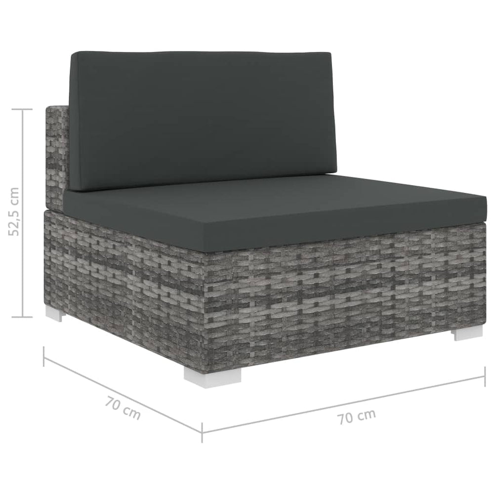 6-delige Loungeset met kussens poly rattan grijs MeubelReus