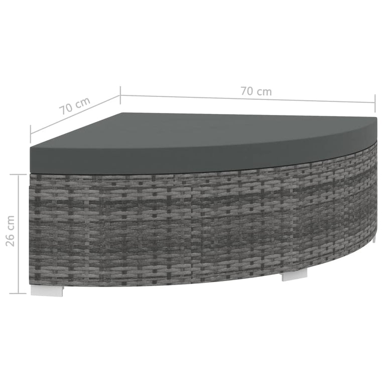 6-delige Loungeset met kussens poly rattan grijs MeubelReus