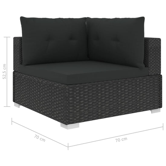 6-delige Loungeset met kussens poly rattan zwart MeubelReus