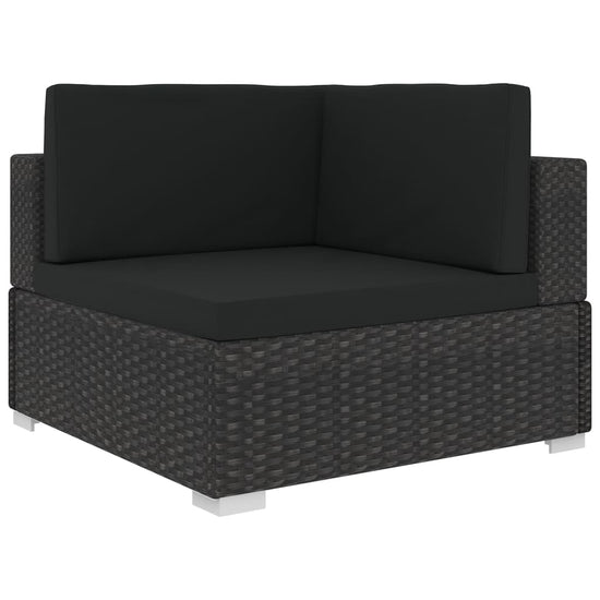 6-delige Loungeset met kussens poly rattan zwart MeubelReus