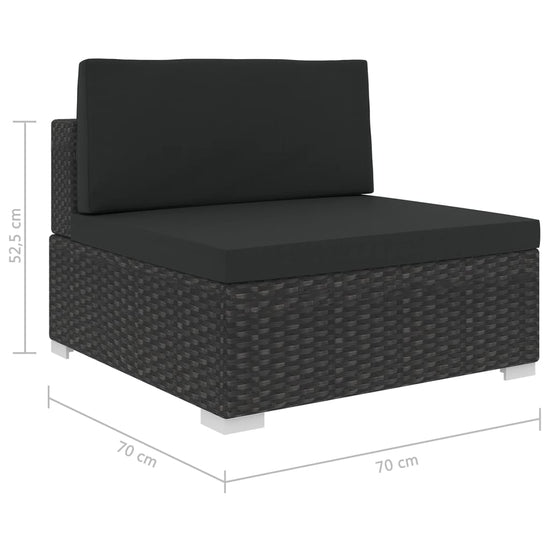 6-delige Loungeset met kussens poly rattan zwart MeubelReus