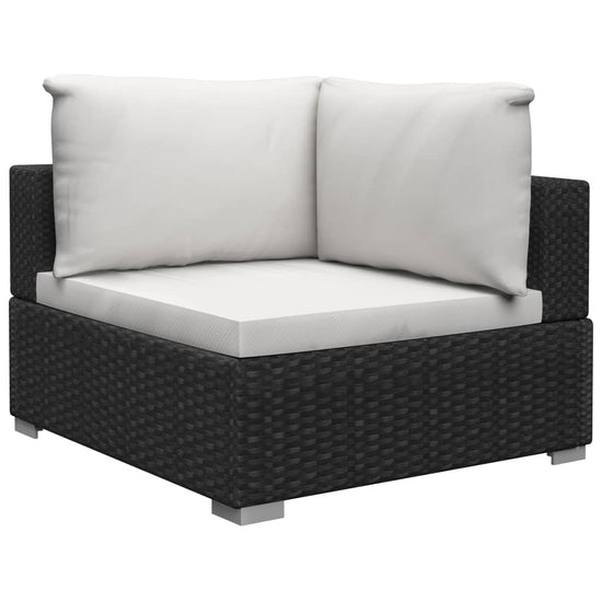 13-delige Loungeset met kussens poly rattan zwart MeubelReus