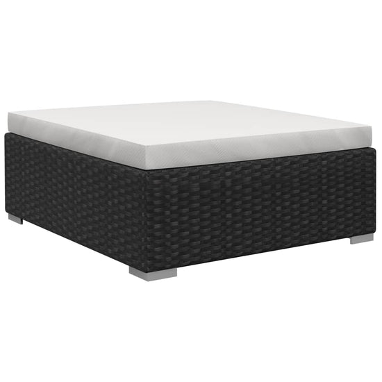 13-delige Loungeset met kussens poly rattan zwart MeubelReus