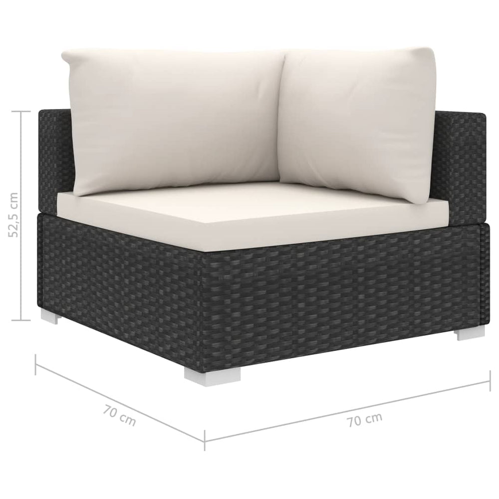 13-delige Loungeset met kussens poly rattan zwart MeubelReus