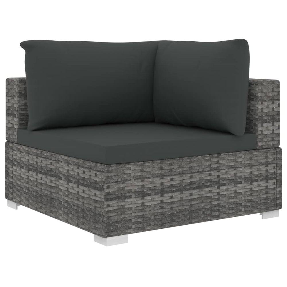 12-delige Loungeset met kussens poly rattan grijs MeubelReus