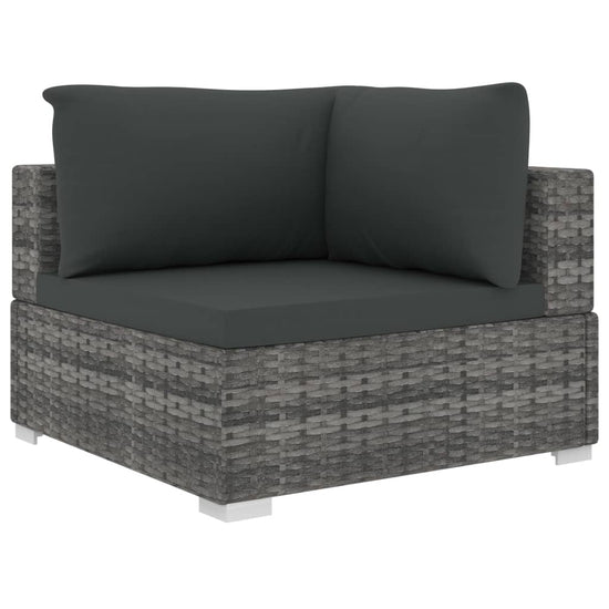 12-delige Loungeset met kussens poly rattan grijs MeubelReus