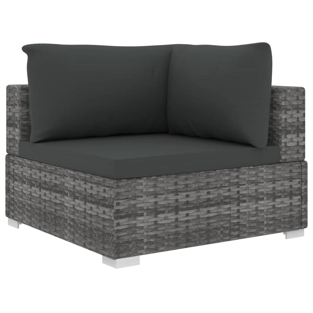 11-delige Loungeset met kussens poly rattan grijs MeubelReus