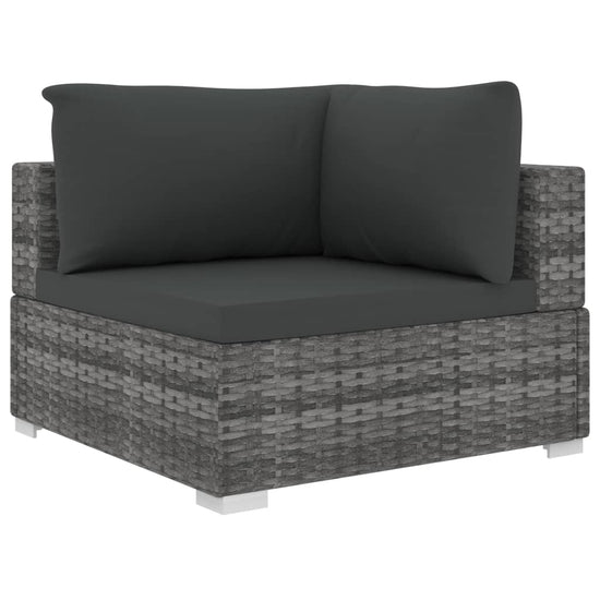 11-delige Loungeset met kussens poly rattan grijs MeubelReus