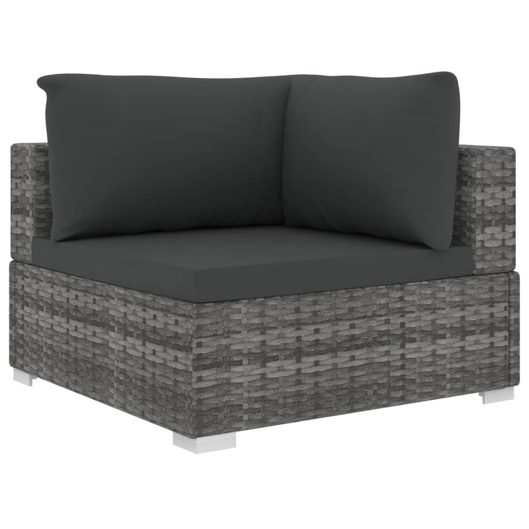 11-delige Loungeset met kussens poly rattan grijs MeubelReus