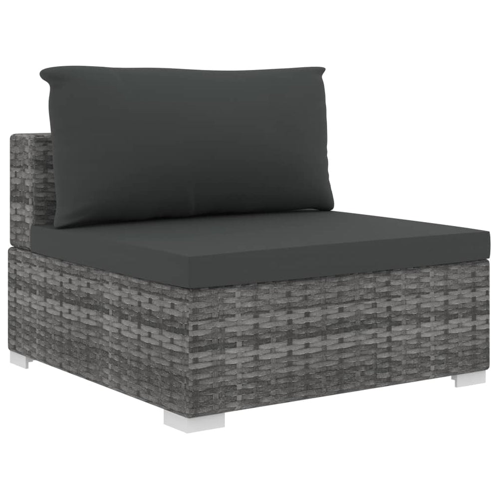 11-delige Loungeset met kussens poly rattan grijs MeubelReus