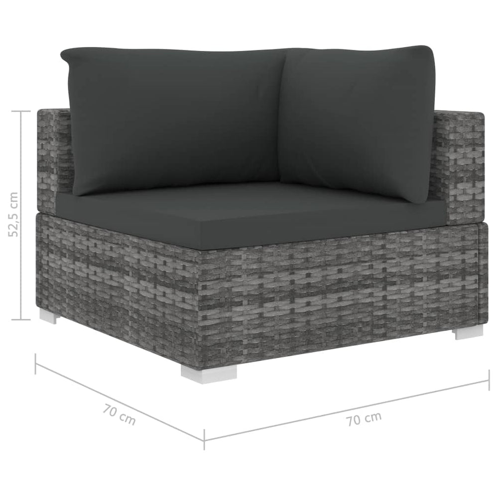 11-delige Loungeset met kussens poly rattan grijs MeubelReus