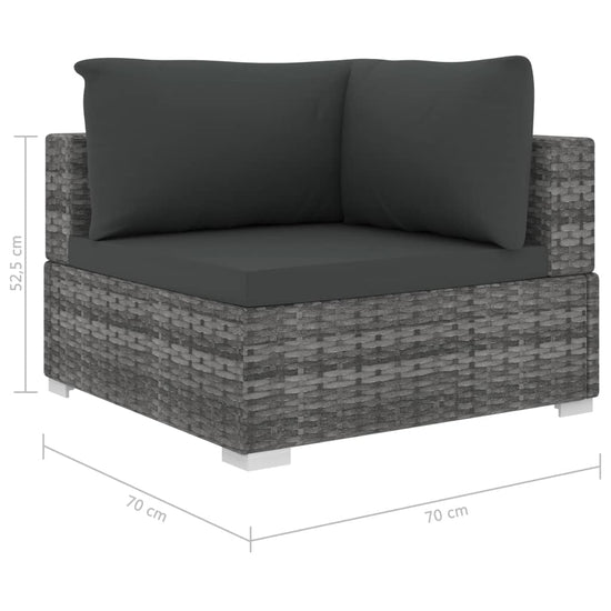 11-delige Loungeset met kussens poly rattan grijs MeubelReus