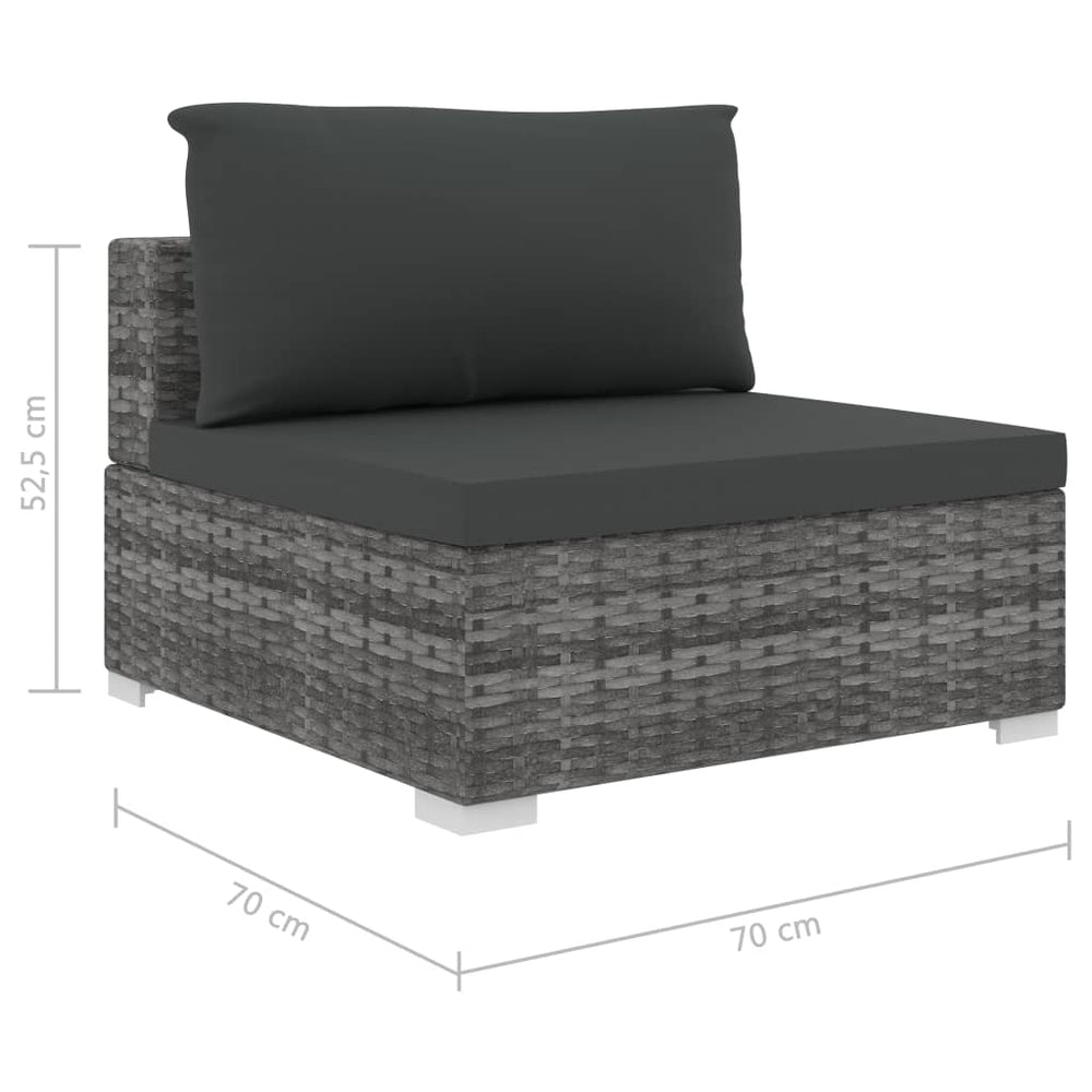 11-delige Loungeset met kussens poly rattan grijs MeubelReus