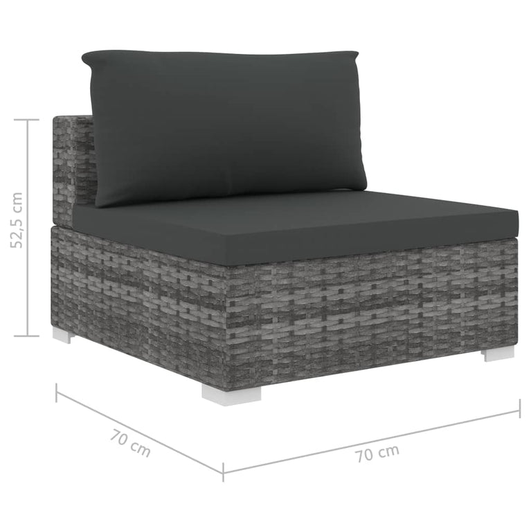 11-delige Loungeset met kussens poly rattan grijs MeubelReus