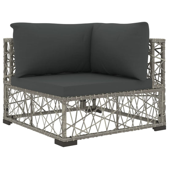 6-delige Loungeset met kussens poly rattan grijs MeubelReus