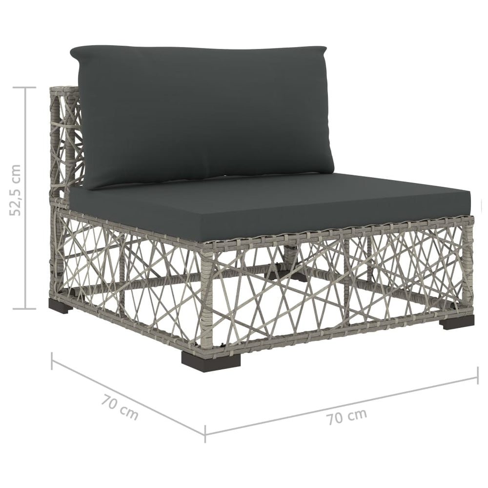 6-delige Loungeset met kussens poly rattan grijs MeubelReus