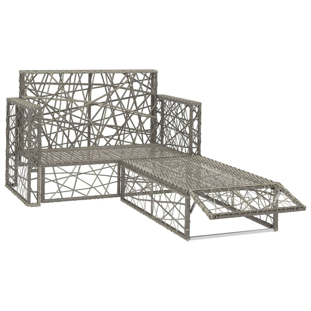 2-delige Loungeset met kussens poly rattan grijs MeubelReus
