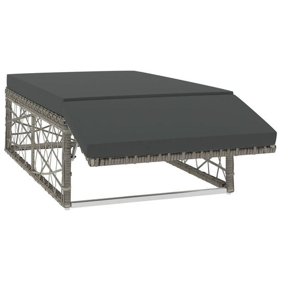2-delige Loungeset met kussens poly rattan grijs MeubelReus