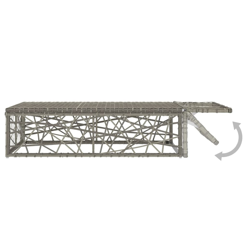 2-delige Loungeset met kussens poly rattan grijs MeubelReus