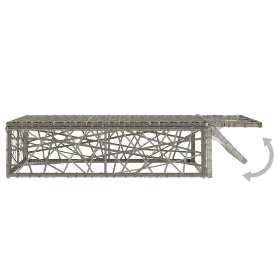 2-delige Loungeset met kussens poly rattan grijs MeubelReus