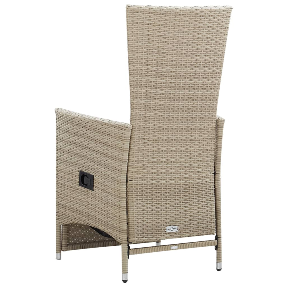 Tuinstoelen 2 st verstelbaar met kussens poly rattan beige MeubelReus