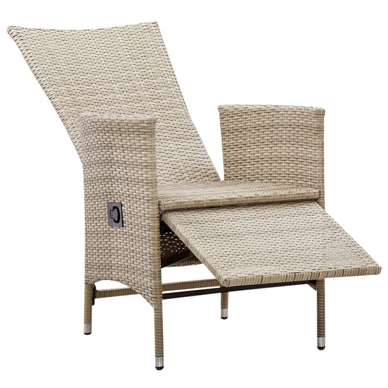 Tuinstoelen 2 st verstelbaar met kussens poly rattan beige MeubelReus