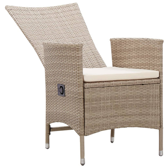 Tuinstoelen 2 st met kussens poly rattan beige MeubelReus