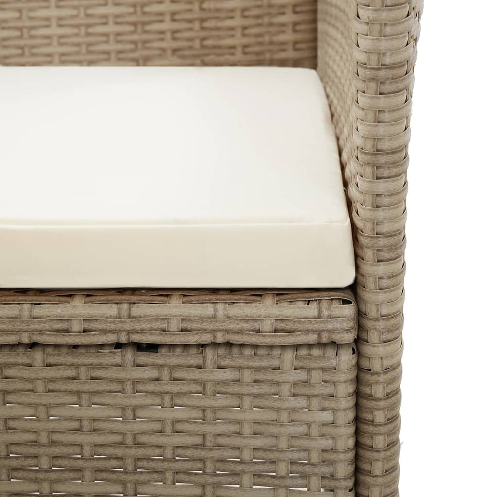 Tuinstoelen 2 st met kussens poly rattan beige MeubelReus