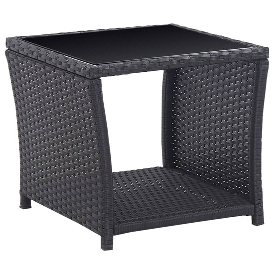 3-delige Bistroset met kussens poly rattan zwart MeubelReus