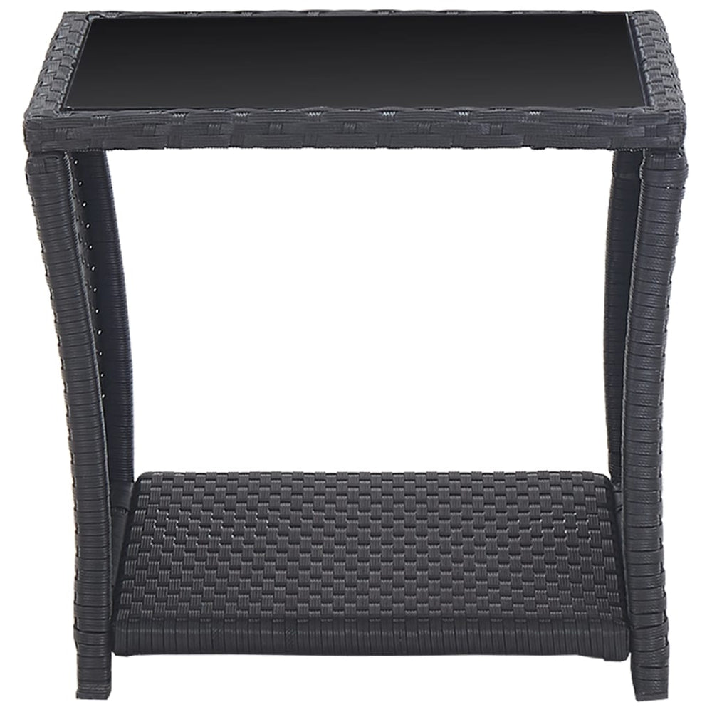 3-delige Bistroset met kussens poly rattan zwart MeubelReus