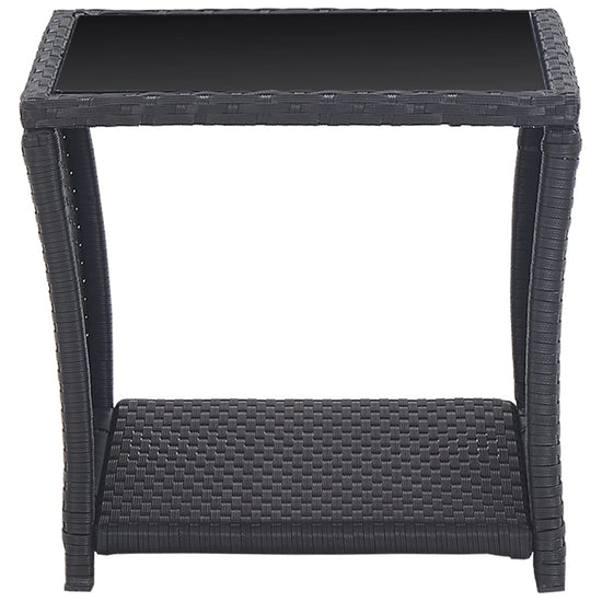 3-delige Bistroset met kussens poly rattan zwart MeubelReus