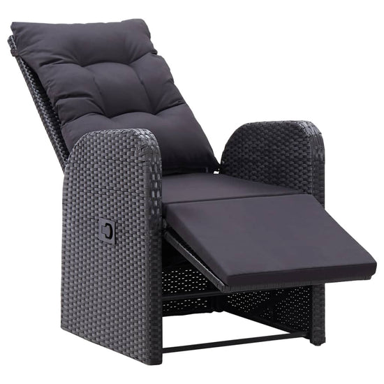 3-delige Bistroset met kussens poly rattan zwart MeubelReus