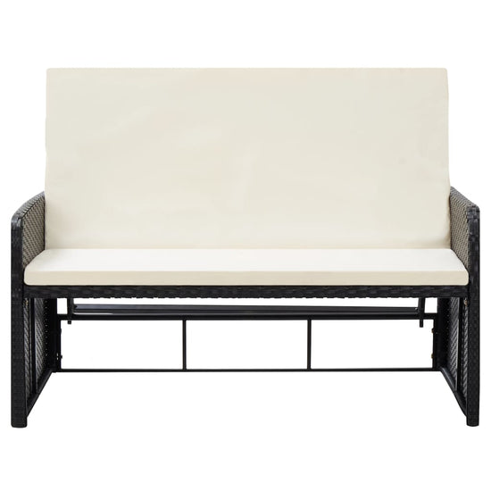 2-delige Loungeset met kussens poly rattan zwart MeubelReus