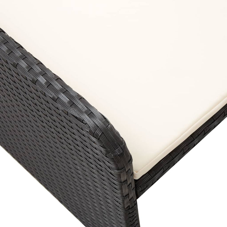 2-delige Loungeset met kussens poly rattan zwart MeubelReus