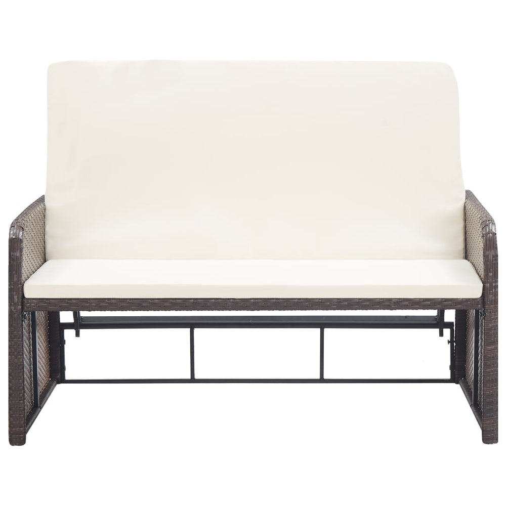 2-delige Loungeset met kussens poly rattan bruin MeubelReus
