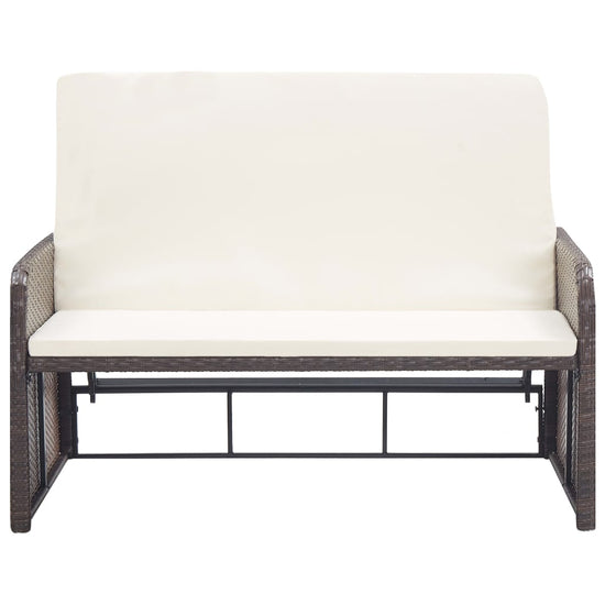 2-delige Loungeset met kussens poly rattan bruin MeubelReus