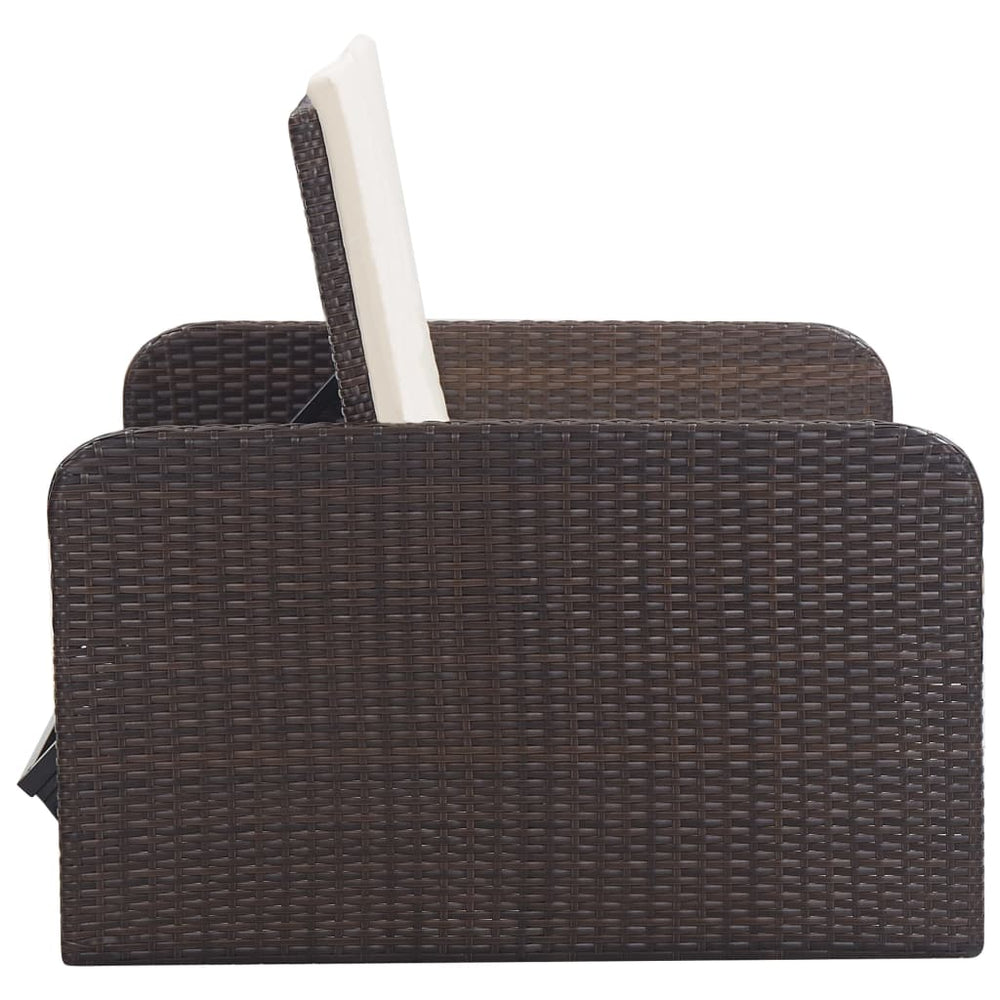 2-delige Loungeset met kussens poly rattan bruin MeubelReus