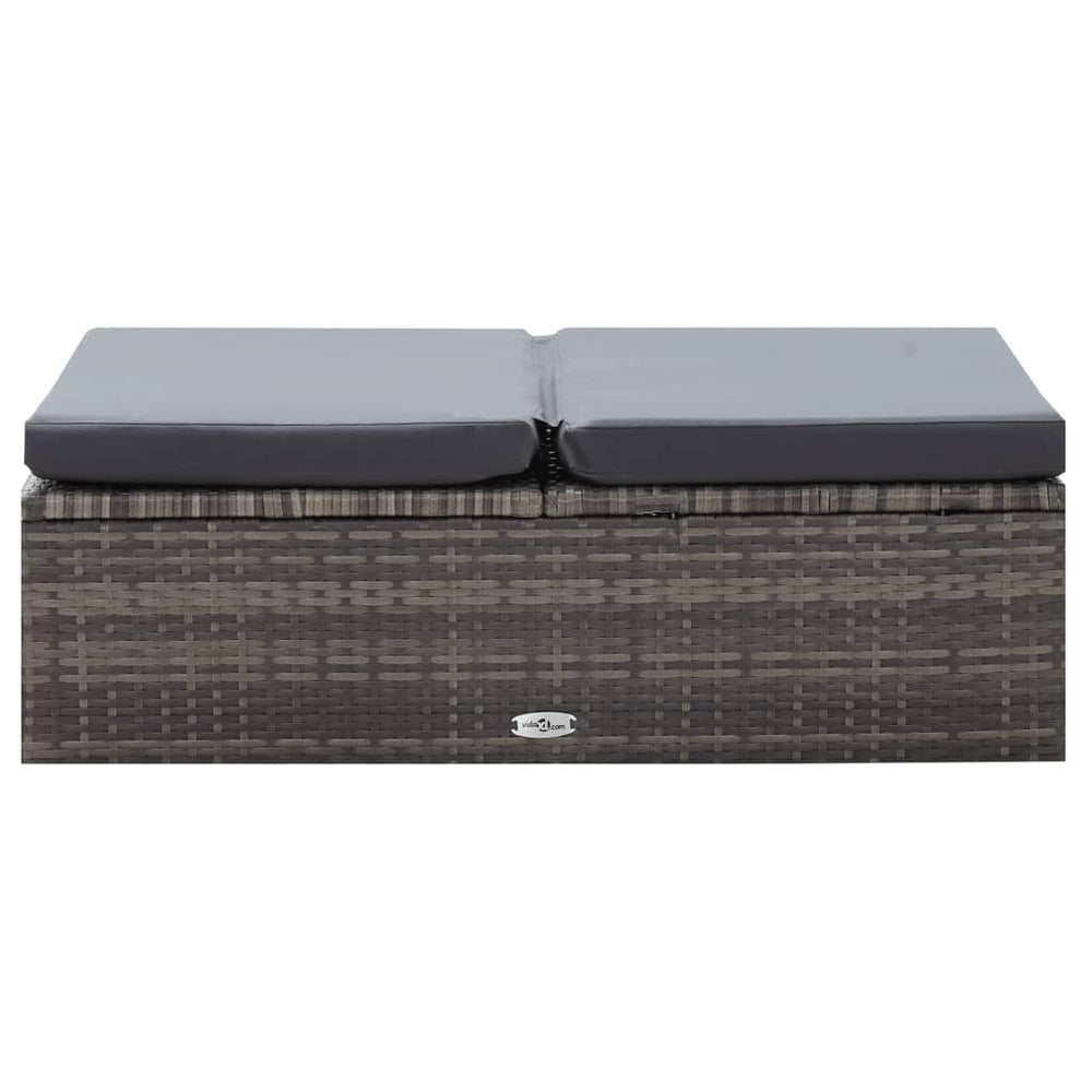 2-delige Loungeset met kussens poly rattan grijs MeubelReus