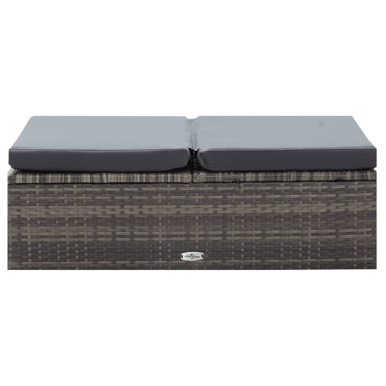 2-delige Loungeset met kussens poly rattan grijs MeubelReus