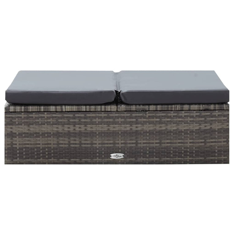 2-delige Loungeset met kussens poly rattan grijs MeubelReus
