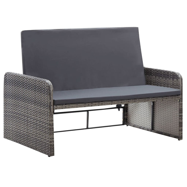 2-delige Loungeset met kussens poly rattan grijs MeubelReus