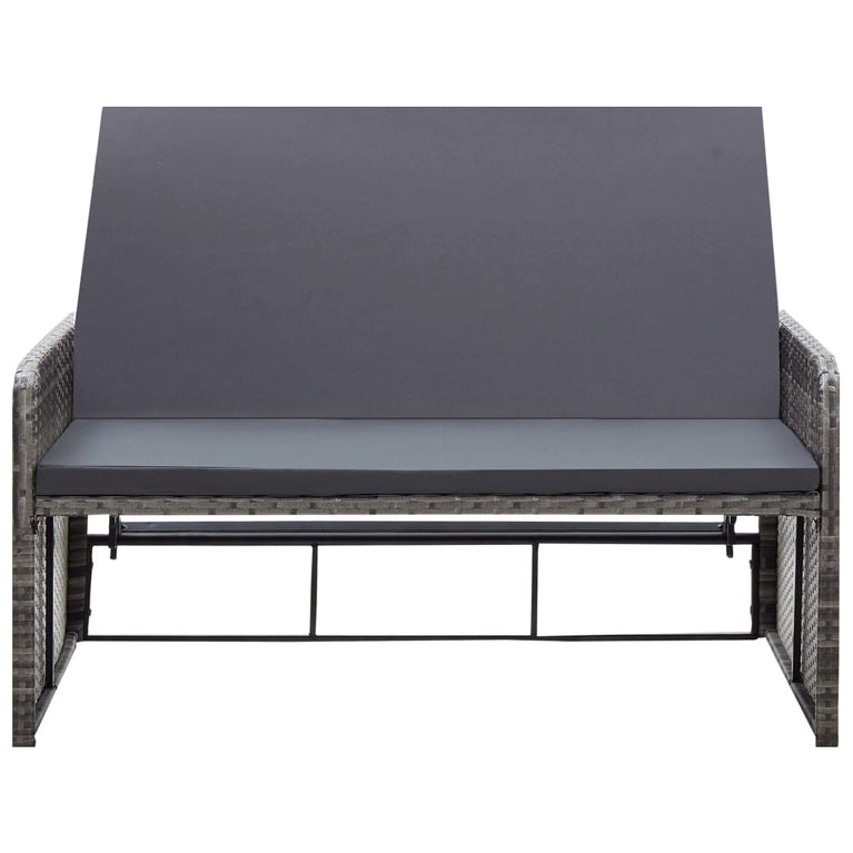 2-delige Loungeset met kussens poly rattan grijs MeubelReus
